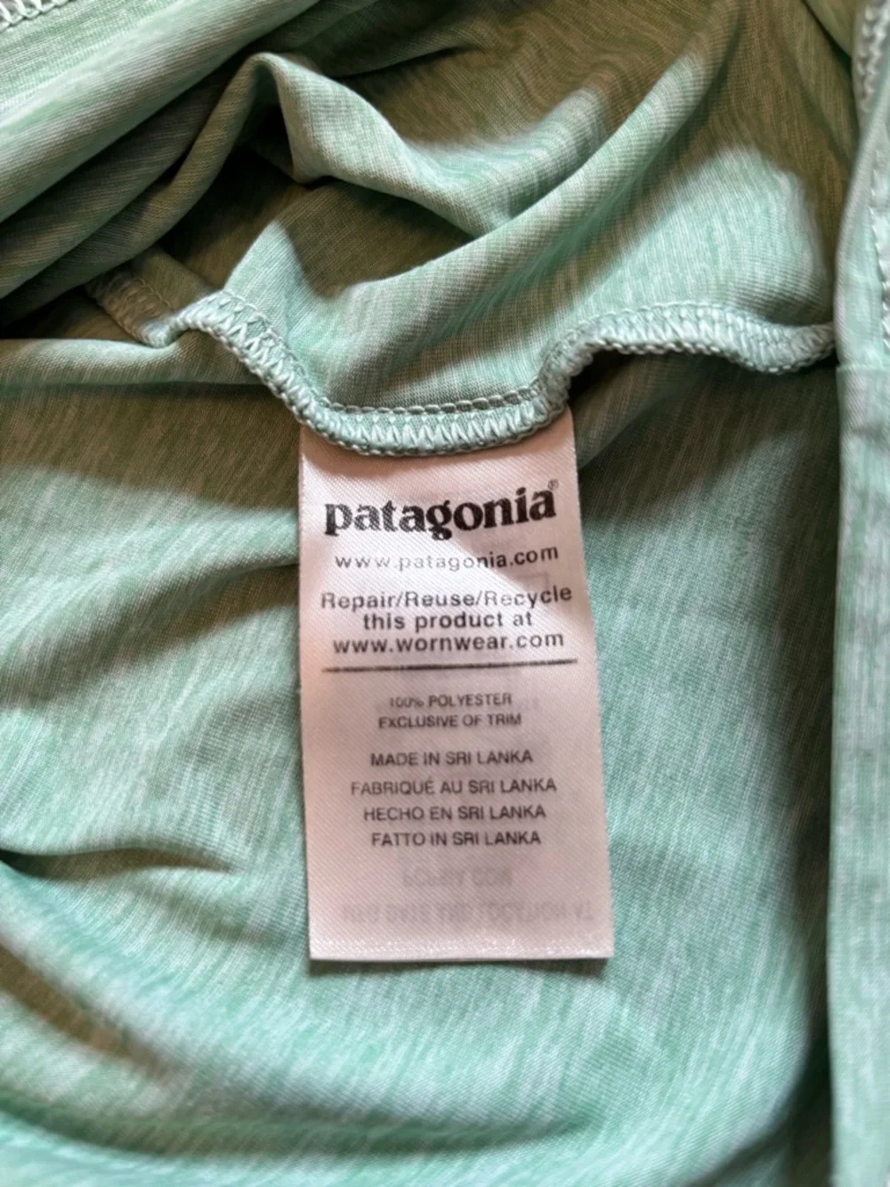 Patagonia Capilene Cool Daily Light Green “Run” Tee, Size Small - Picture 5 of 5